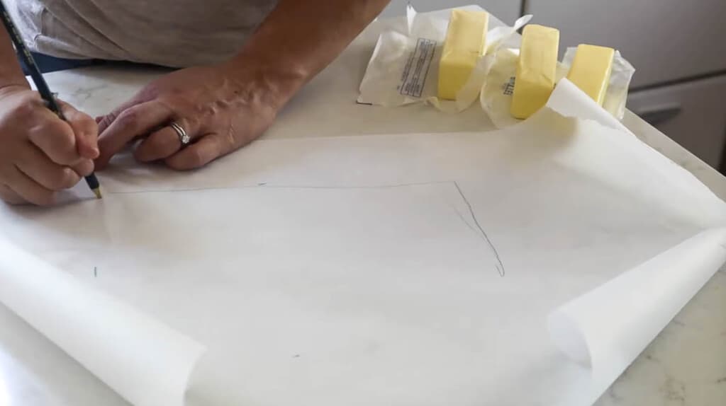 drawing a square on parchment paper