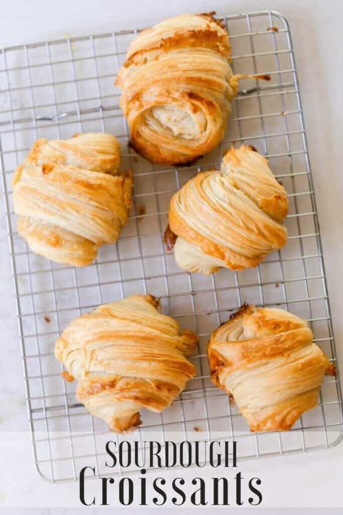 overhead photo of 5 sourdough crois