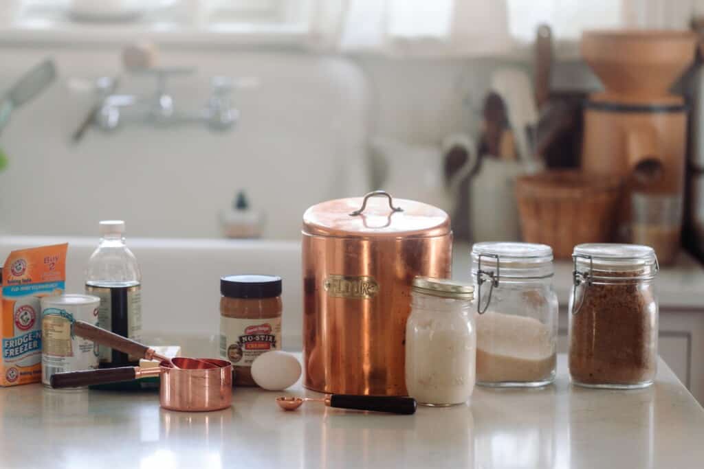 containers of ingredients on a white countertop