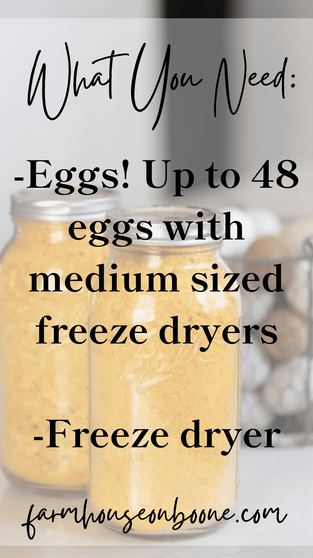 How to Freeze Dry Eggs Farmhouse on Boone