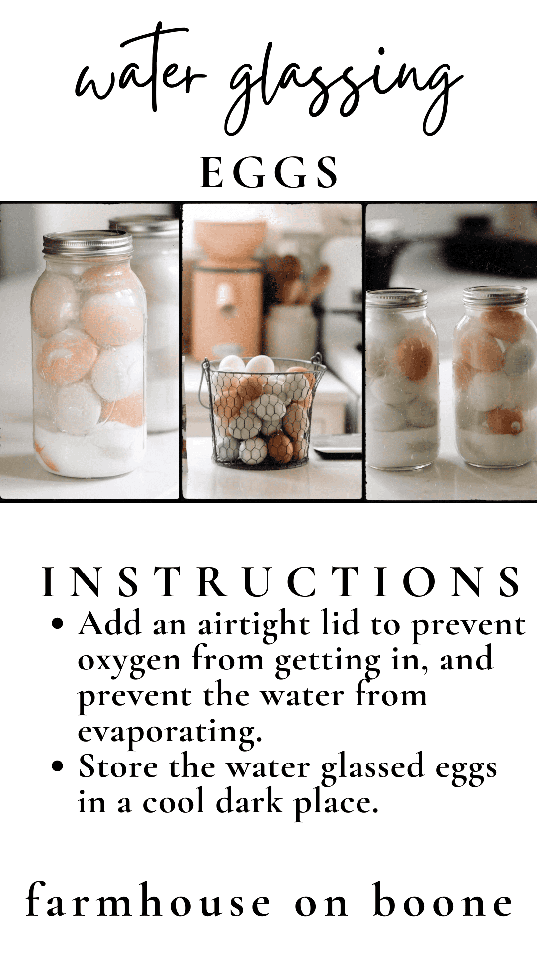 Water Glassing Eggs - Farmhouse on Boone