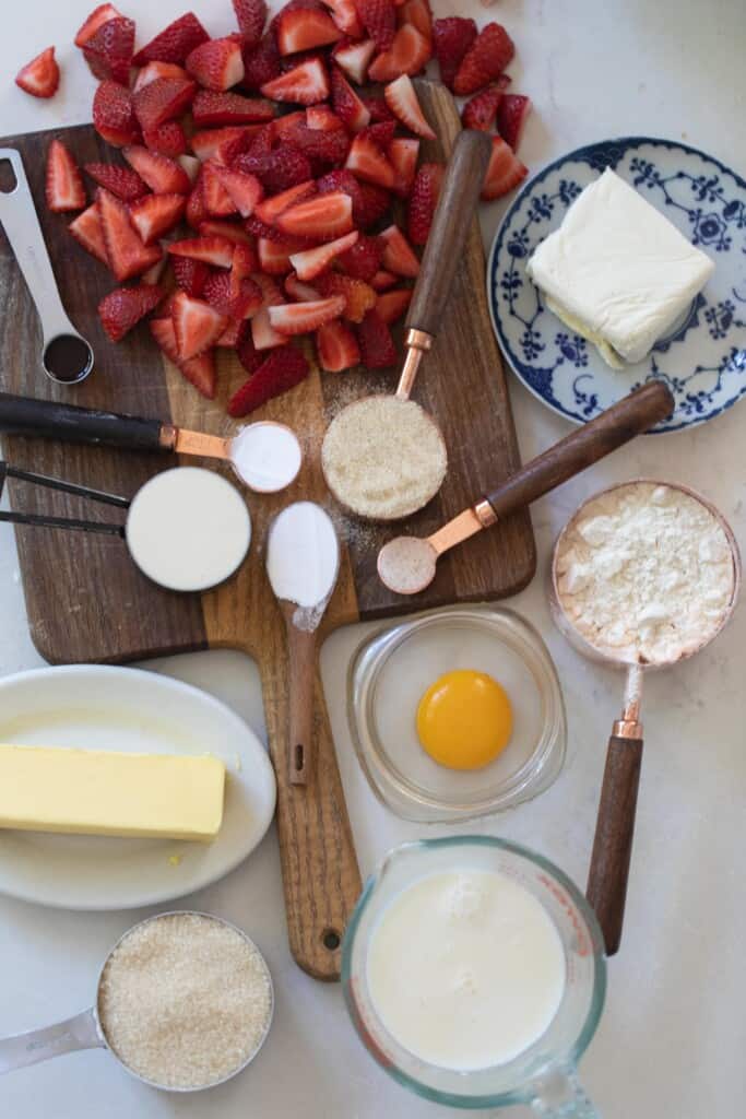ingredients needed to make sourdough strawberry cobbler