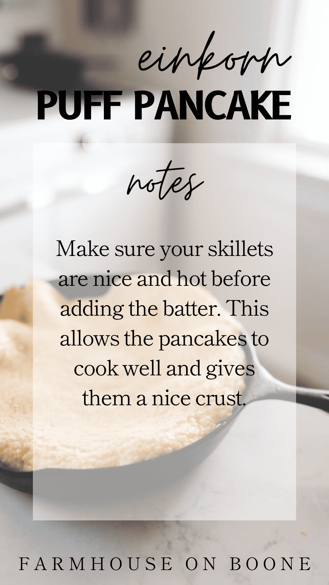 Einkorn puff pancake ingredients in a large bowl with a whisk.