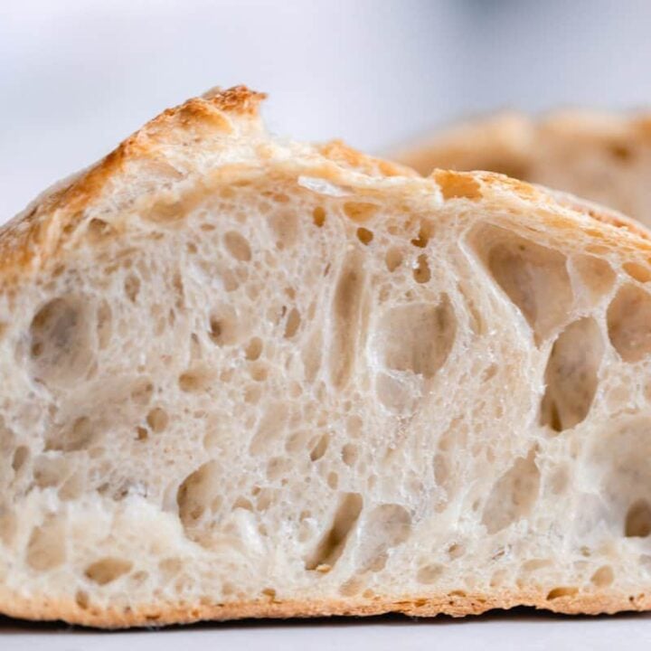 half of loaf of sourdough bread