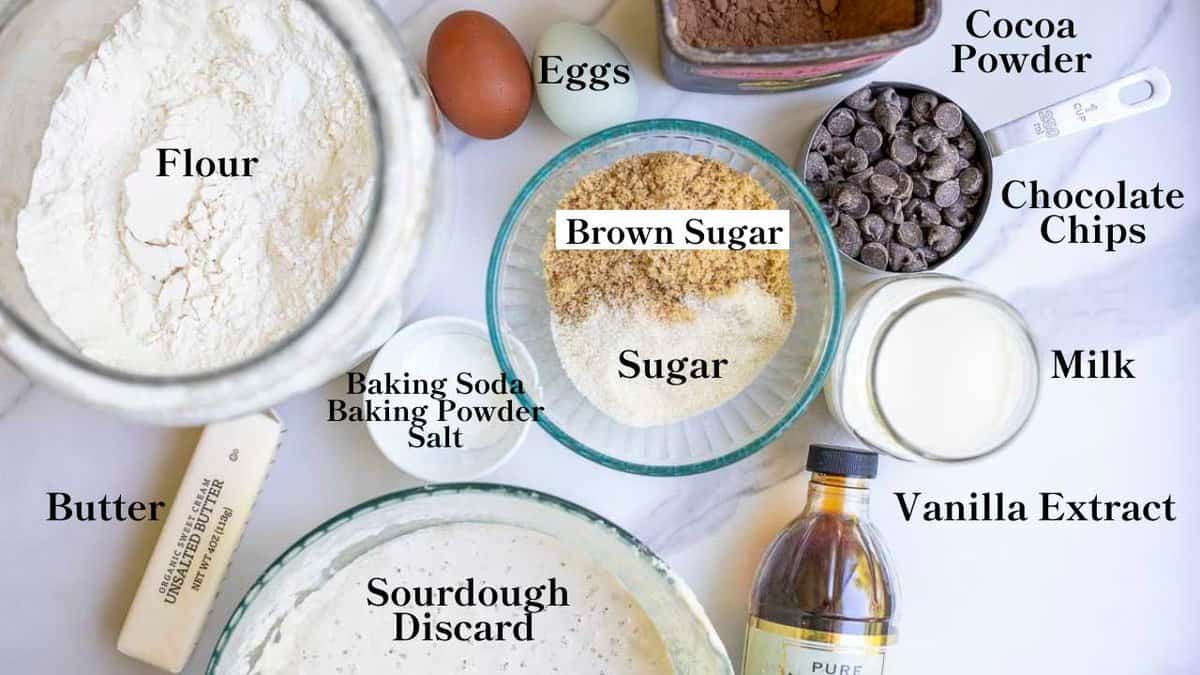 ingredients in jars on a marble countertop