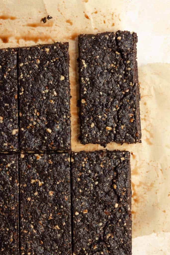 Slicing homemade larabars.