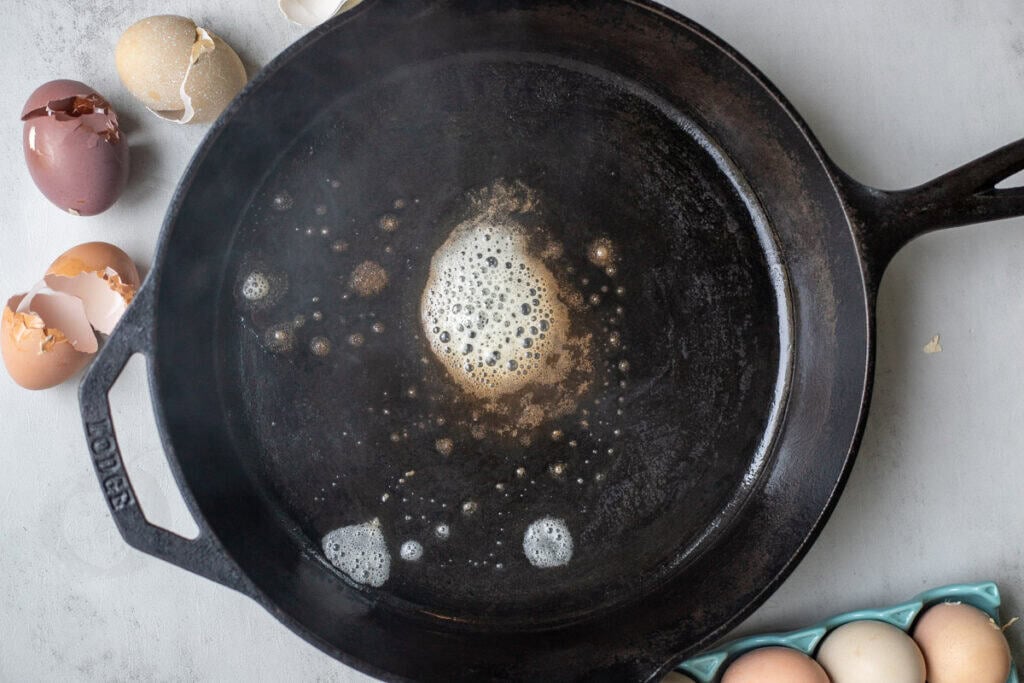 Skillet with butter.