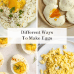 a collage of eggs.