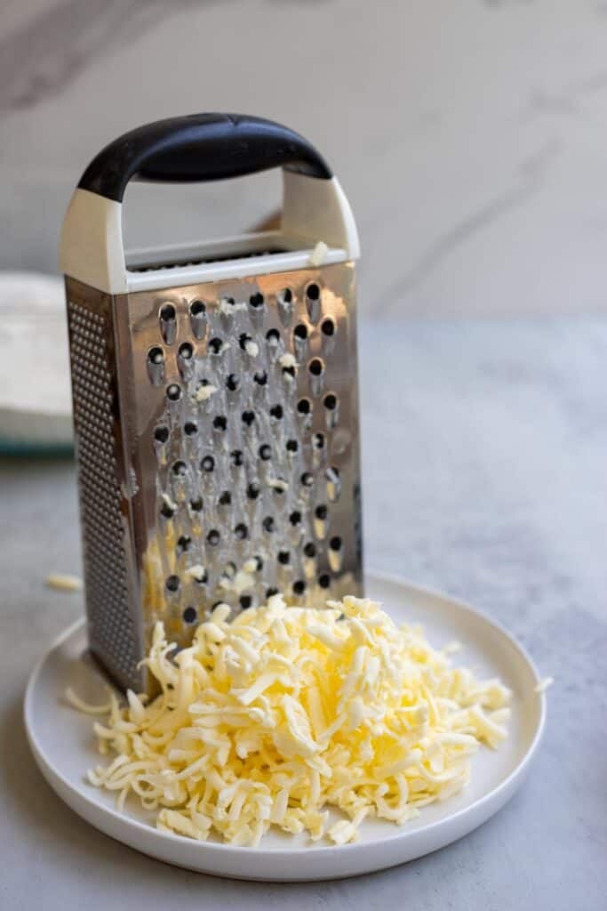 Butter grated with a cheese grater.