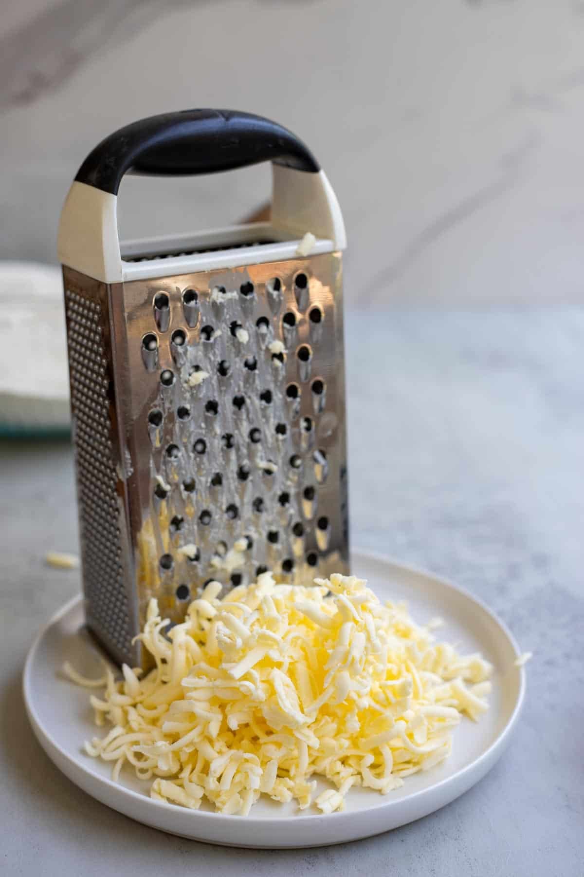 Butter grated with a cheese grater.