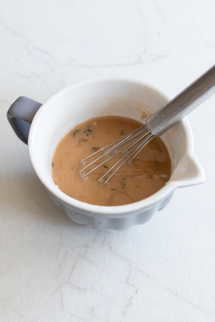 A flour mixture to thicken soup in a crock pot.