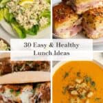 A collage of four lunch ideas.