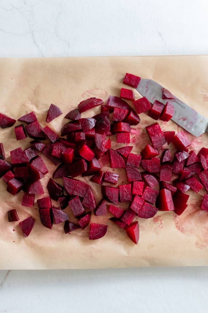 Diced beets.