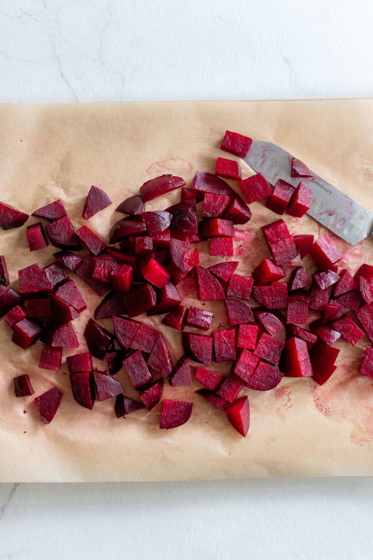 Diced beets.