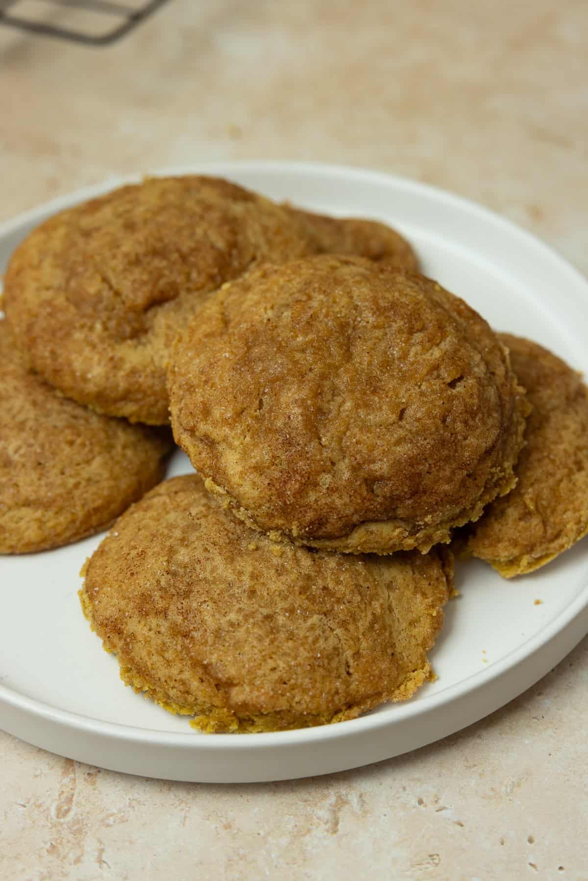 A plate full of sourdough pumpkin  cookies. 