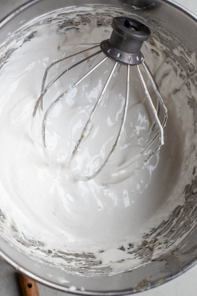 Marshmallow fluff beat together until it was just combined.