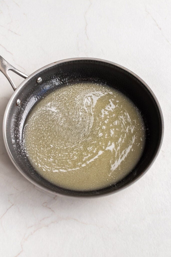 melted butter in a saucepan.