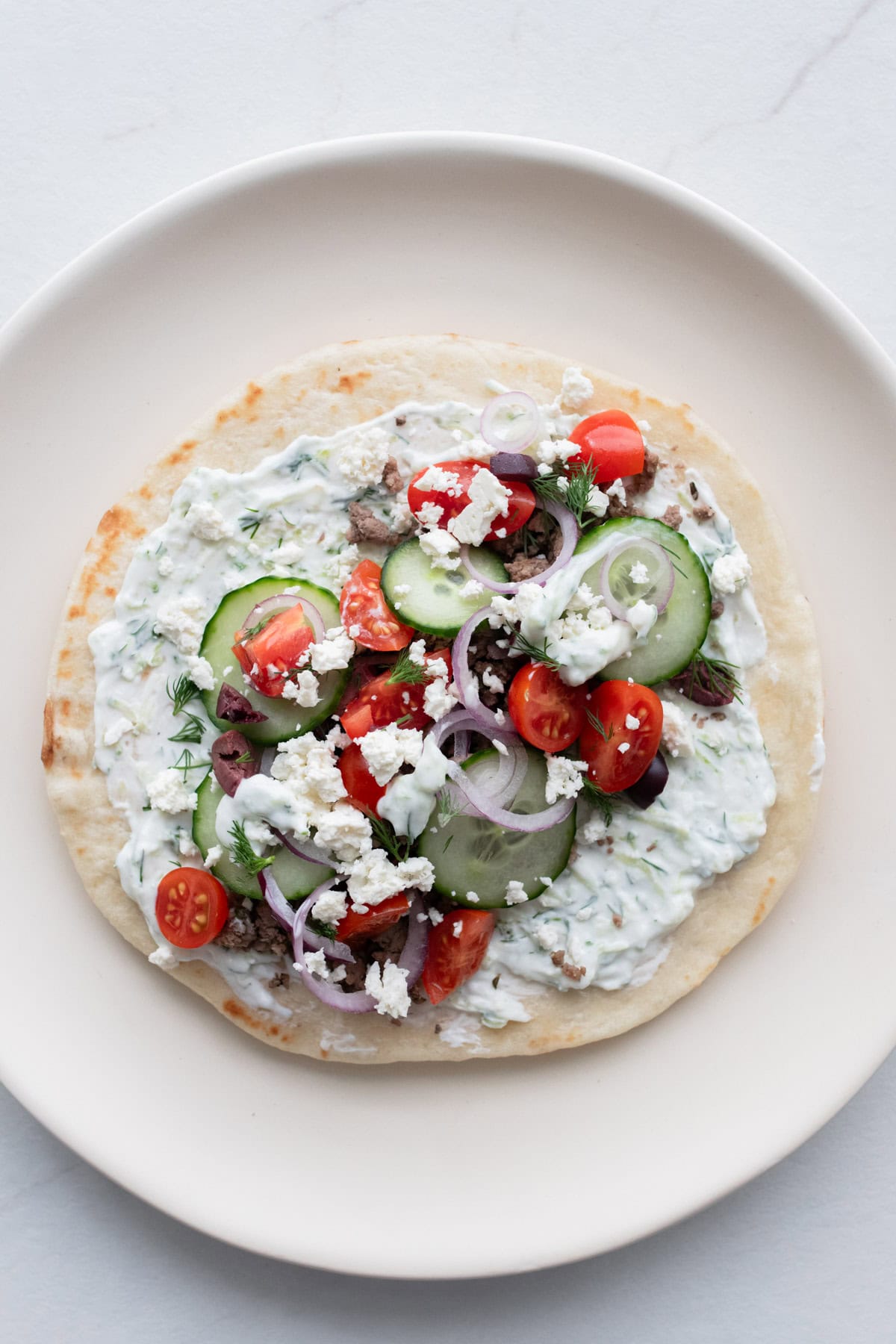 A fully loaded gyro before it is folded.