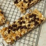 Granola bars on a cooling rack.