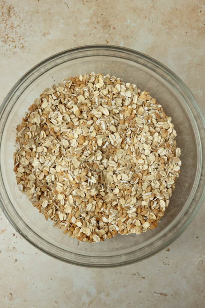 Rolled oats in a bowl.