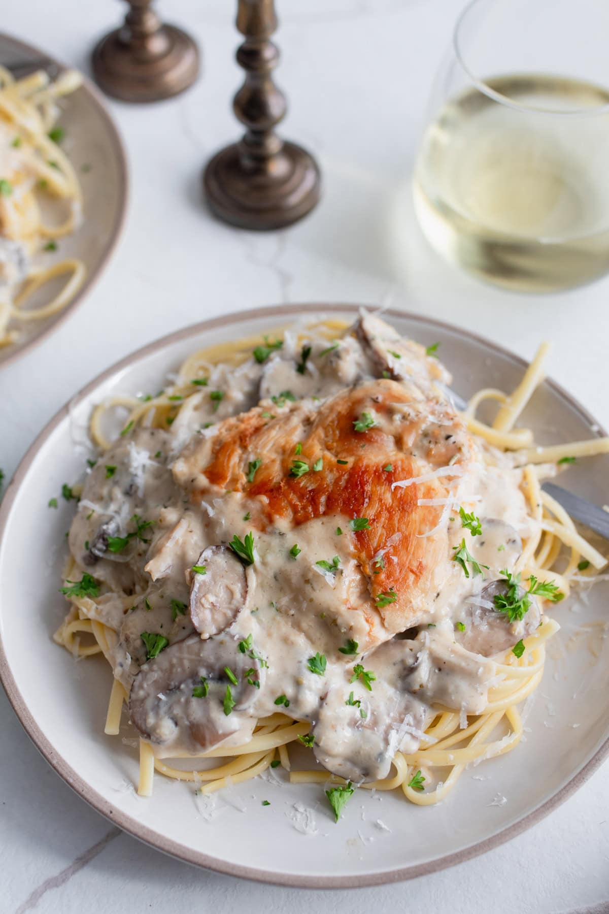 Creamy Chicken And Mushroom Pasta-image