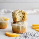 Two muffins stacked on top of each other.