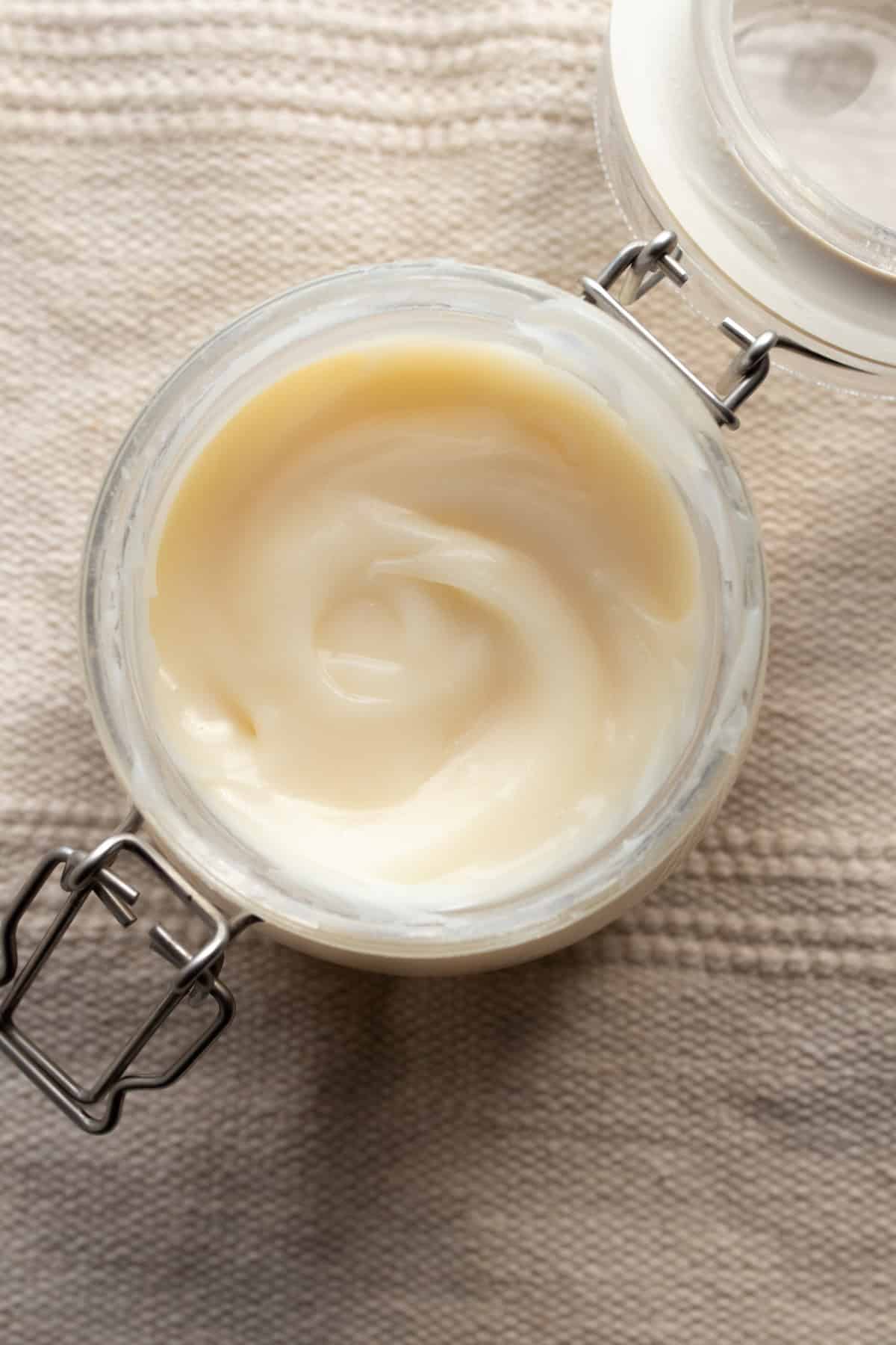 A jar with tallow in it. 