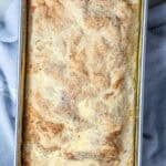 English muffin bread baked in a loaf pan.