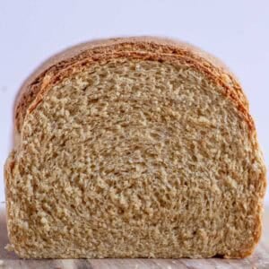 The crumb of a sandwich loaf on display.