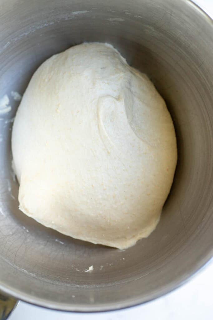Sourdough cheese dough doubled in size.