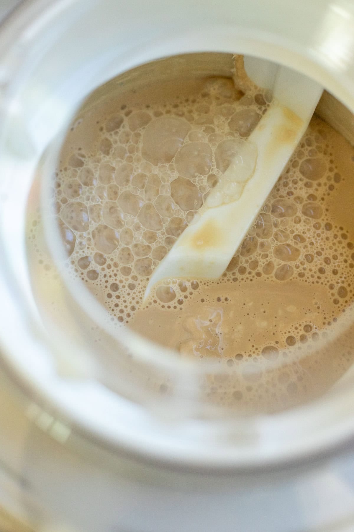 Ice cream in an ice cream machine.