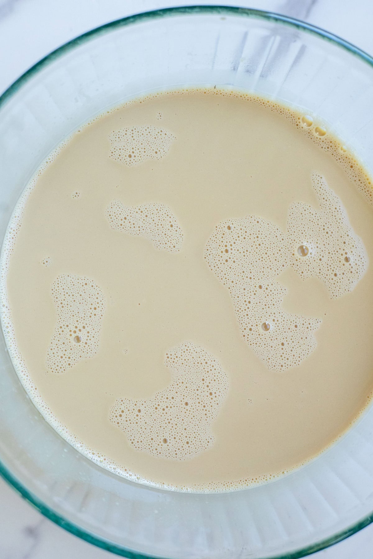 Chilled ice cream mixture in a bowl.